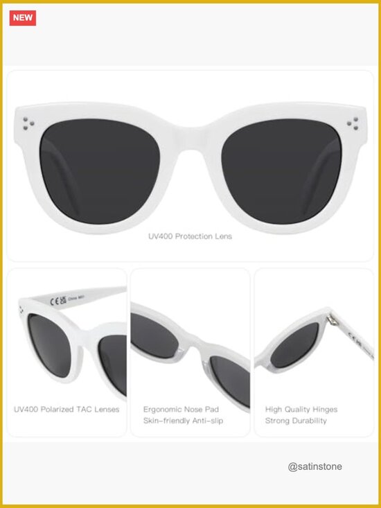 Polarized Round Sunglasses for Women UV400 Protection Acetate Frame main image 5